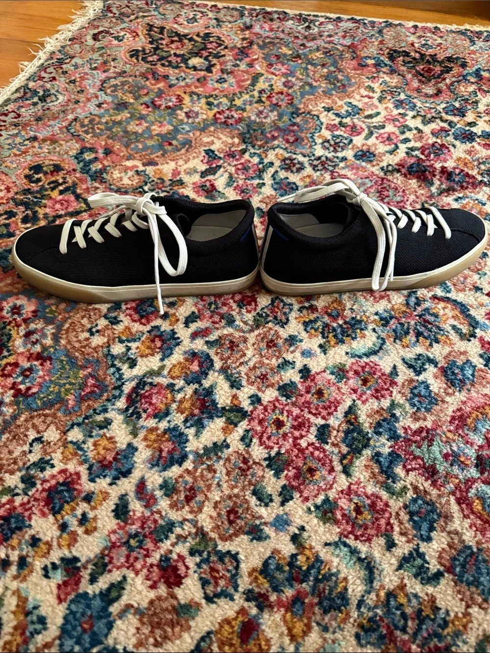 Rothy's Black Knit Women’s Sneakers with White Laces